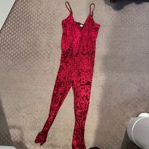 Veronica M Red Velvet NWOT jumpsuit for Christmas and Holidays